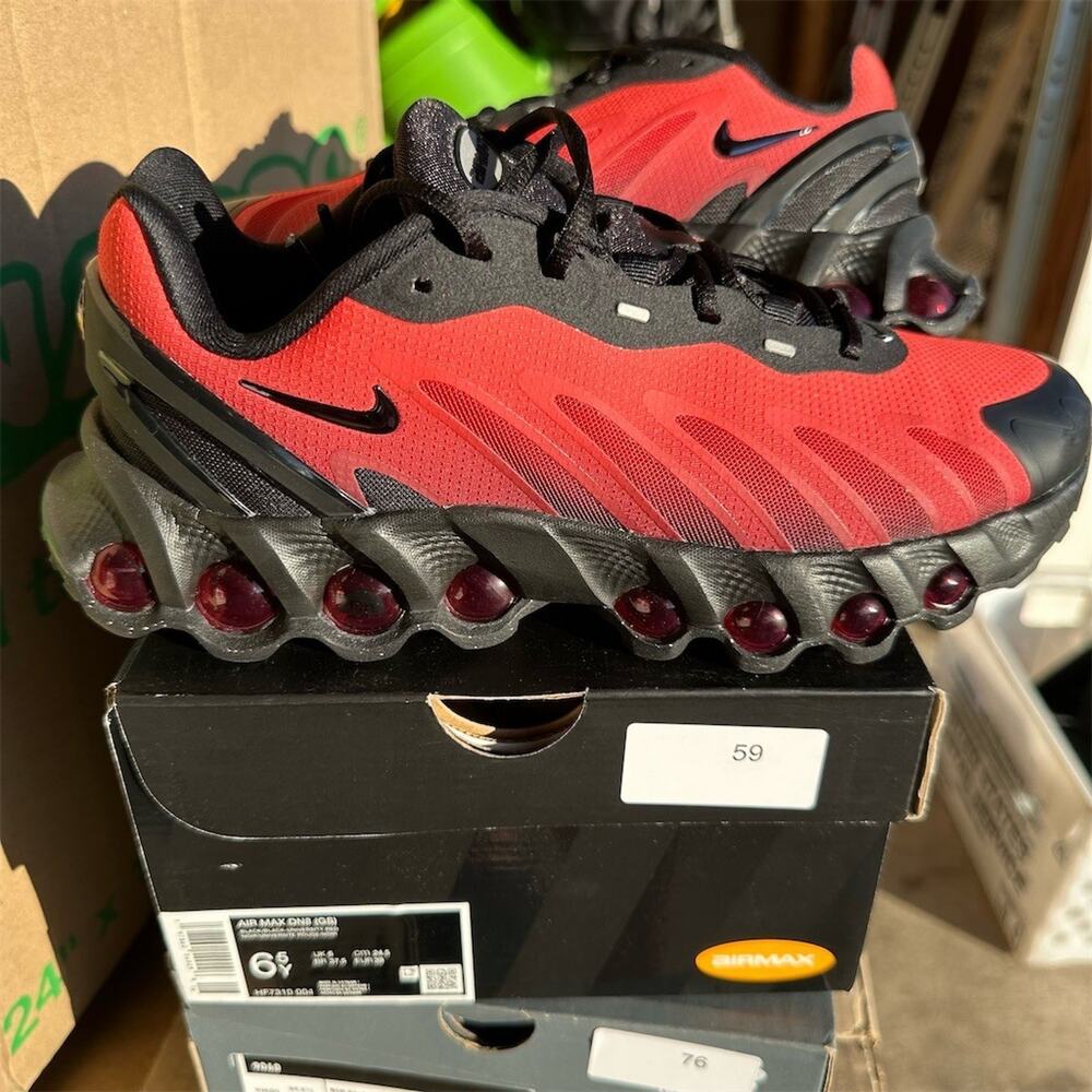 Nike Air Max Dn Red Black Sneakers HF2318-004 | Youth 6.5Y / Womens 8 | New